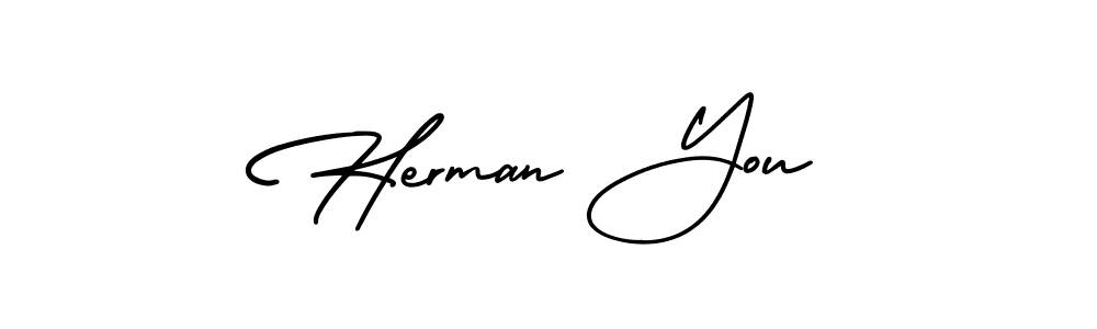 Make a short Herman You signature style. Manage your documents anywhere anytime using AmerikaSignatureDemo-Regular. Create and add eSignatures, submit forms, share and send files easily. Herman You signature style 3 images and pictures png