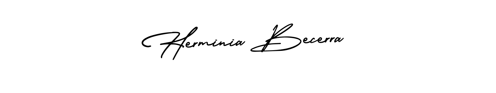 Design your own signature with our free online signature maker. With this signature software, you can create a handwritten (AmerikaSignatureDemo-Regular) signature for name Herminia Becerra. Herminia Becerra signature style 3 images and pictures png