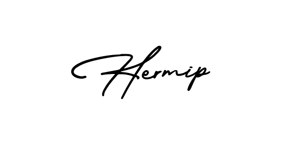 You should practise on your own different ways (AmerikaSignatureDemo-Regular) to write your name (Hermip) in signature. don't let someone else do it for you. Hermip signature style 3 images and pictures png