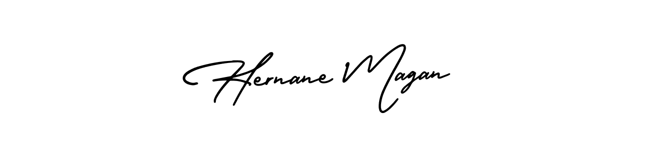 Create a beautiful signature design for name Hernane Magan. With this signature (AmerikaSignatureDemo-Regular) fonts, you can make a handwritten signature for free. Hernane Magan signature style 3 images and pictures png