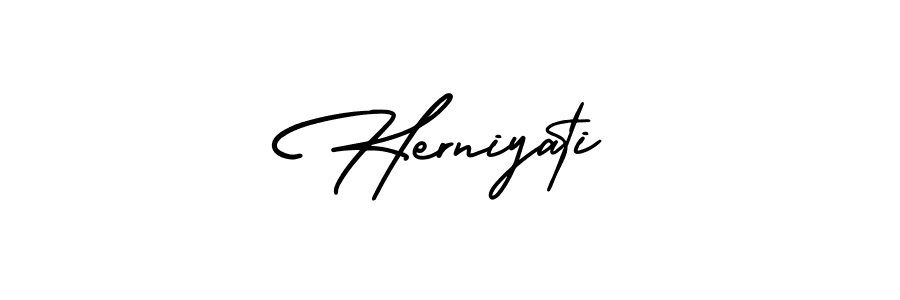 How to Draw Herniyati signature style? AmerikaSignatureDemo-Regular is a latest design signature styles for name Herniyati. Herniyati signature style 3 images and pictures png