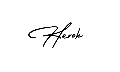 Herok stylish signature style. Best Handwritten Sign (AmerikaSignatureDemo-Regular) for my name. Handwritten Signature Collection Ideas for my name Herok. Herok signature style 3 images and pictures png