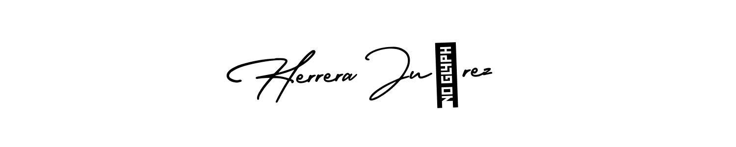 This is the best signature style for the Herrera Juárez name. Also you like these signature font (AmerikaSignatureDemo-Regular). Mix name signature. Herrera Juárez signature style 3 images and pictures png