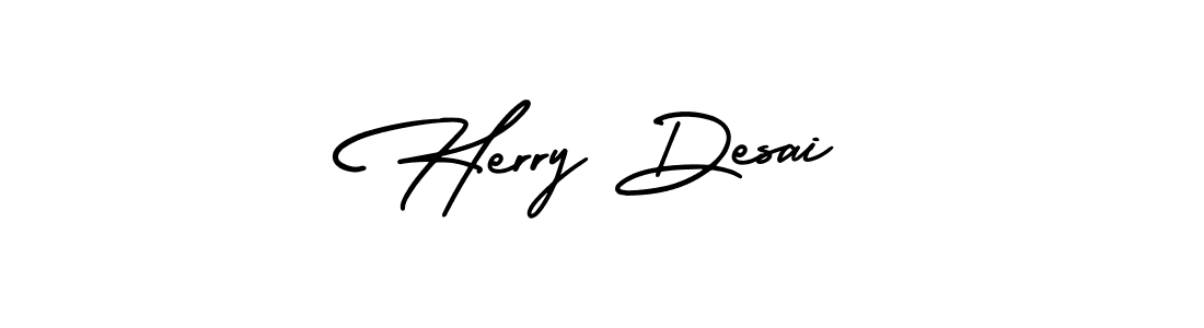 Create a beautiful signature design for name Herry Desai. With this signature (AmerikaSignatureDemo-Regular) fonts, you can make a handwritten signature for free. Herry Desai signature style 3 images and pictures png
