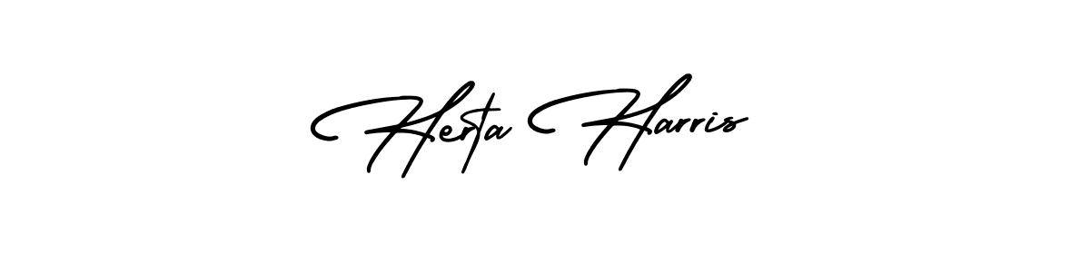 Herta Harris stylish signature style. Best Handwritten Sign (AmerikaSignatureDemo-Regular) for my name. Handwritten Signature Collection Ideas for my name Herta Harris. Herta Harris signature style 3 images and pictures png