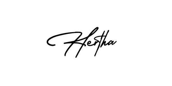 Design your own signature with our free online signature maker. With this signature software, you can create a handwritten (AmerikaSignatureDemo-Regular) signature for name Hertha. Hertha signature style 3 images and pictures png