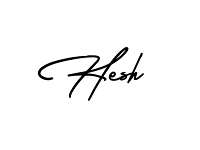 Hesh stylish signature style. Best Handwritten Sign (AmerikaSignatureDemo-Regular) for my name. Handwritten Signature Collection Ideas for my name Hesh. Hesh signature style 3 images and pictures png