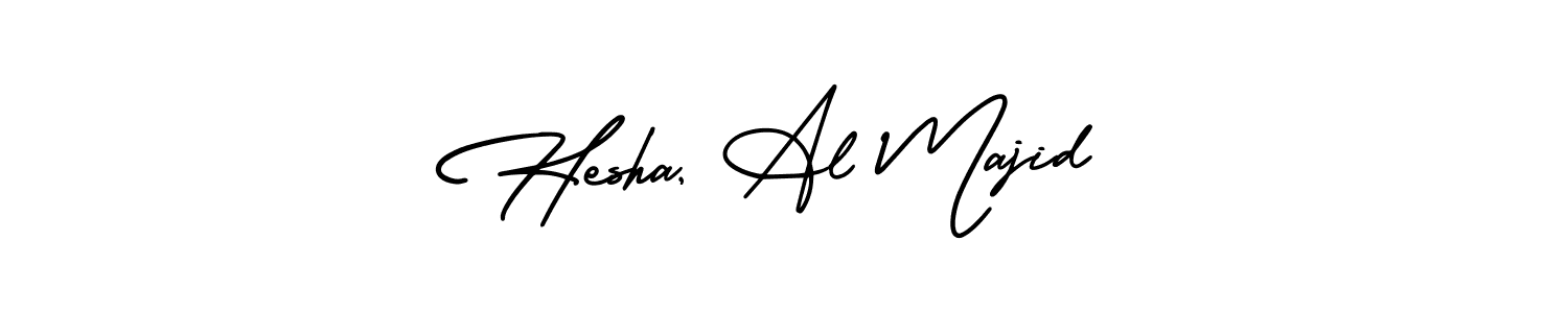 if you are searching for the best signature style for your name Hesha, Al Majid. so please give up your signature search. here we have designed multiple signature styles  using AmerikaSignatureDemo-Regular. Hesha, Al Majid signature style 3 images and pictures png