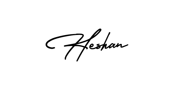 How to make Heshan signature? AmerikaSignatureDemo-Regular is a professional autograph style. Create handwritten signature for Heshan name. Heshan signature style 3 images and pictures png