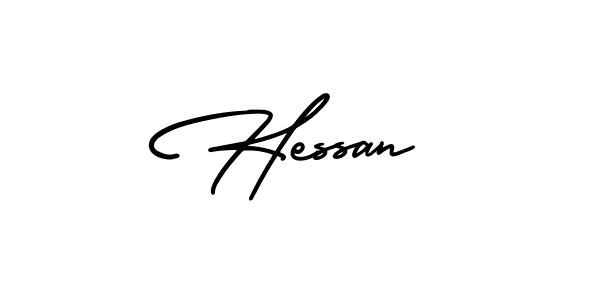 How to make Hessan name signature. Use AmerikaSignatureDemo-Regular style for creating short signs online. This is the latest handwritten sign. Hessan signature style 3 images and pictures png