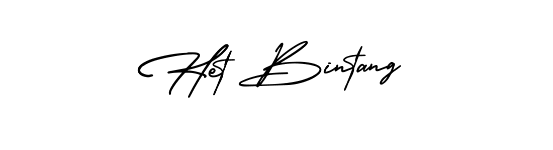 Het Bintang stylish signature style. Best Handwritten Sign (AmerikaSignatureDemo-Regular) for my name. Handwritten Signature Collection Ideas for my name Het Bintang. Het Bintang signature style 3 images and pictures png