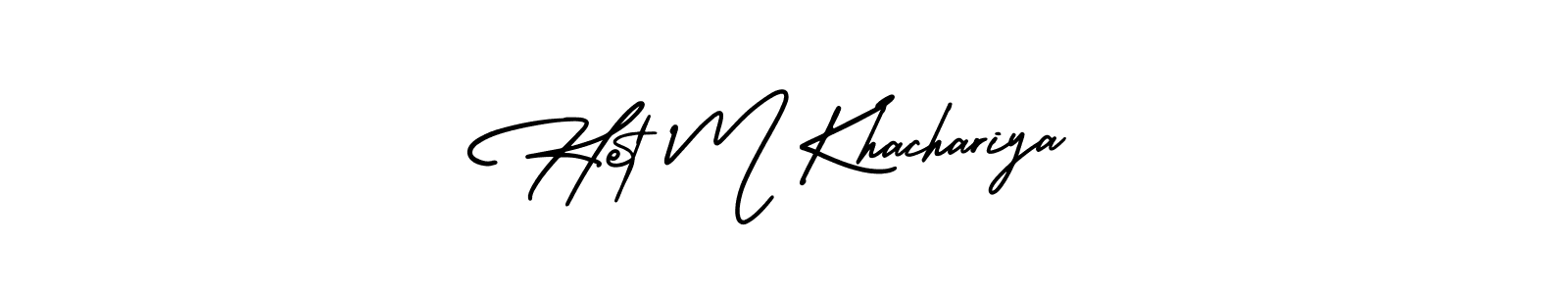 Create a beautiful signature design for name Het M Khachariya. With this signature (AmerikaSignatureDemo-Regular) fonts, you can make a handwritten signature for free. Het M Khachariya signature style 3 images and pictures png