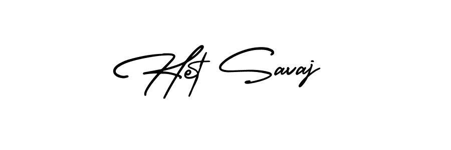 How to make Het Savaj signature? AmerikaSignatureDemo-Regular is a professional autograph style. Create handwritten signature for Het Savaj name. Het Savaj signature style 3 images and pictures png