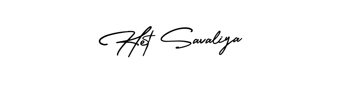 Make a beautiful signature design for name Het Savaliya. With this signature (AmerikaSignatureDemo-Regular) style, you can create a handwritten signature for free. Het Savaliya signature style 3 images and pictures png