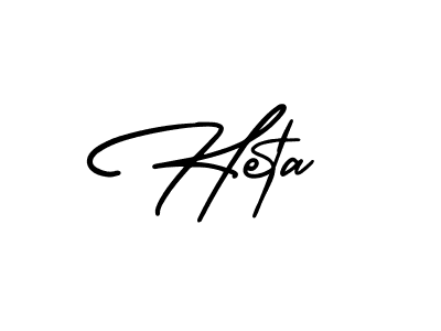 Heta stylish signature style. Best Handwritten Sign (AmerikaSignatureDemo-Regular) for my name. Handwritten Signature Collection Ideas for my name Heta. Heta signature style 3 images and pictures png