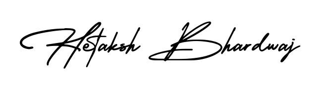Designed for modern professionals: Hetaksh Bhardwaj name signature crafted with AmerikaSignatureDemo-Regular script. Ready for digital PDF workflows. Hetaksh Bhardwaj signature style 3 images and pictures png