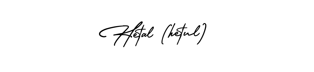 The best way (AmerikaSignatureDemo-Regular) to make a short signature is to pick only two or three words in your name. The name Hetal (hetul) include a total of six letters. For converting this name. Hetal (hetul) signature style 3 images and pictures png