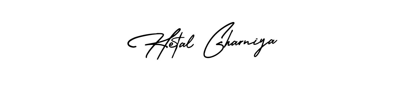 Design your own signature with our free online signature maker. With this signature software, you can create a handwritten (AmerikaSignatureDemo-Regular) signature for name Hetal Gharniya. Hetal Gharniya signature style 3 images and pictures png