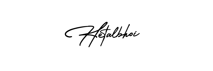 It looks lik you need a new signature style for name Hetalbhoi. Design unique handwritten (AmerikaSignatureDemo-Regular) signature with our free signature maker in just a few clicks. Hetalbhoi signature style 3 images and pictures png