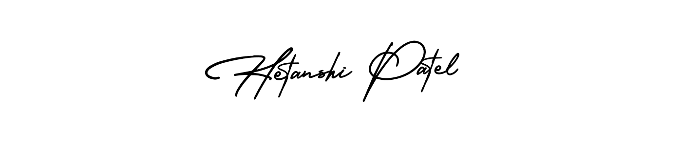 This is the best signature style for the Hetanshi Patel name. Also you like these signature font (AmerikaSignatureDemo-Regular). Mix name signature. Hetanshi Patel signature style 3 images and pictures png