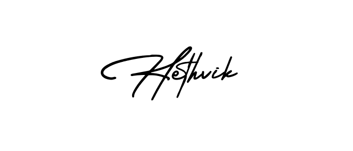 How to make Hethvik signature? AmerikaSignatureDemo-Regular is a professional autograph style. Create handwritten signature for Hethvik name. Hethvik signature style 3 images and pictures png