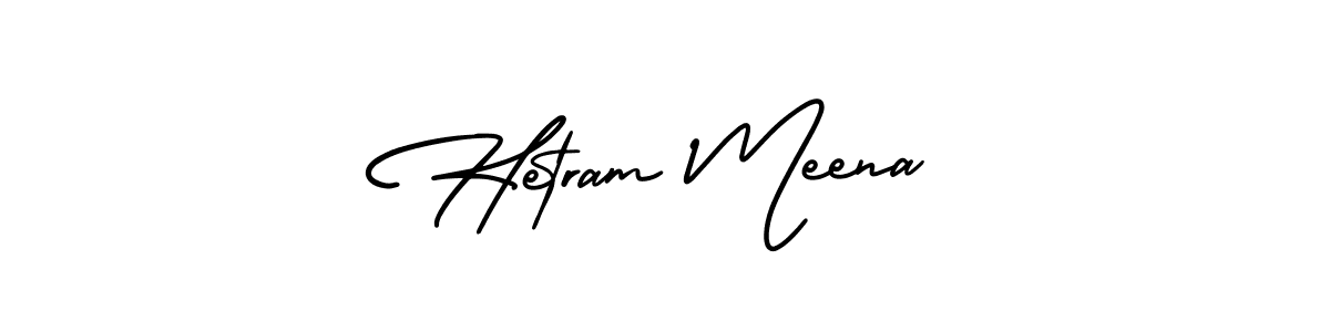 How to Draw Hetram Meena signature style? AmerikaSignatureDemo-Regular is a latest design signature styles for name Hetram Meena. Hetram Meena signature style 3 images and pictures png