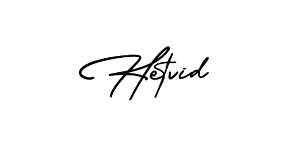 How to make Hetvid name signature. Use AmerikaSignatureDemo-Regular style for creating short signs online. This is the latest handwritten sign. Hetvid signature style 3 images and pictures png