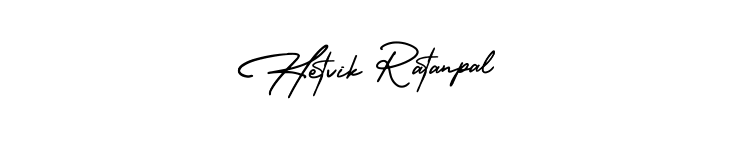 This is the best signature style for the Hetvik Ratanpal name. Also you like these signature font (AmerikaSignatureDemo-Regular). Mix name signature. Hetvik Ratanpal signature style 3 images and pictures png