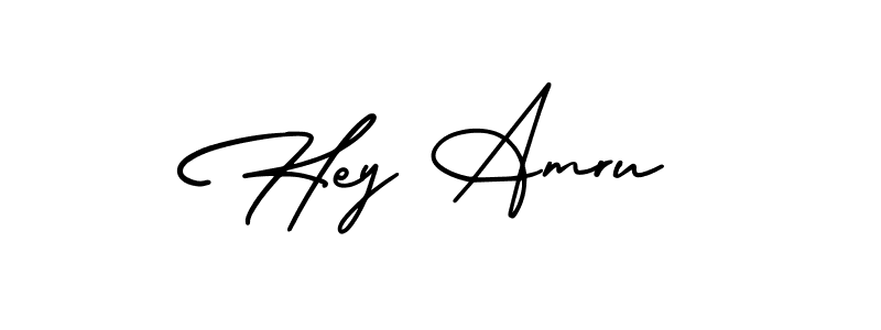 Create a beautiful signature design for name Hey Amru. With this signature (AmerikaSignatureDemo-Regular) fonts, you can make a handwritten signature for free. Hey Amru signature style 3 images and pictures png