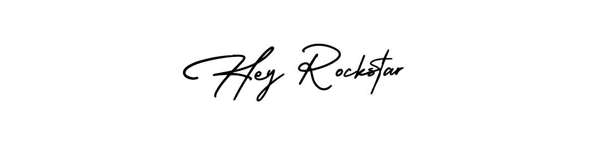 The best way (AmerikaSignatureDemo-Regular) to make a short signature is to pick only two or three words in your name. The name Hey Rockstar include a total of six letters. For converting this name. Hey Rockstar signature style 3 images and pictures png