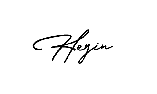 Design your own signature with our free online signature maker. With this signature software, you can create a handwritten (AmerikaSignatureDemo-Regular) signature for name Heyin. Heyin signature style 3 images and pictures png