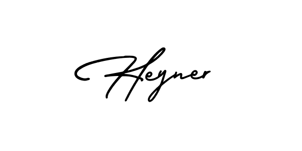 Heyner stylish signature style. Best Handwritten Sign (AmerikaSignatureDemo-Regular) for my name. Handwritten Signature Collection Ideas for my name Heyner. Heyner signature style 3 images and pictures png