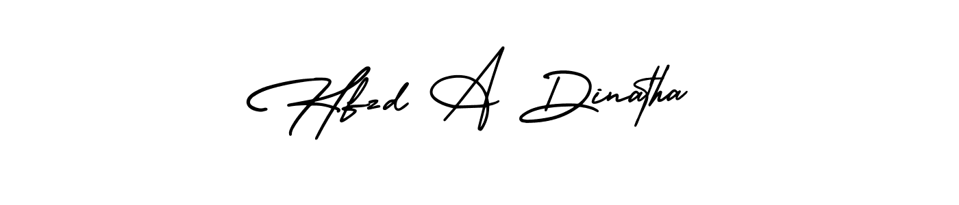 The best way (AmerikaSignatureDemo-Regular) to make a short signature is to pick only two or three words in your name. The name Hfzd A Dinatha include a total of six letters. For converting this name. Hfzd A Dinatha signature style 3 images and pictures png