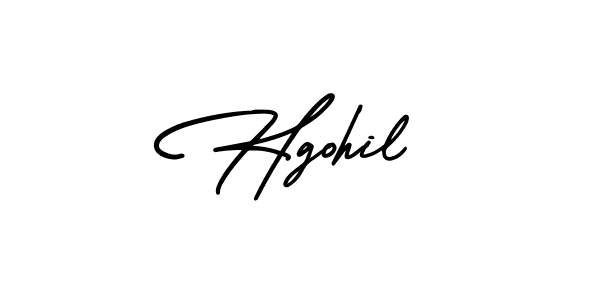 How to make Hgohil signature? AmerikaSignatureDemo-Regular is a professional autograph style. Create handwritten signature for Hgohil name. Hgohil signature style 3 images and pictures png