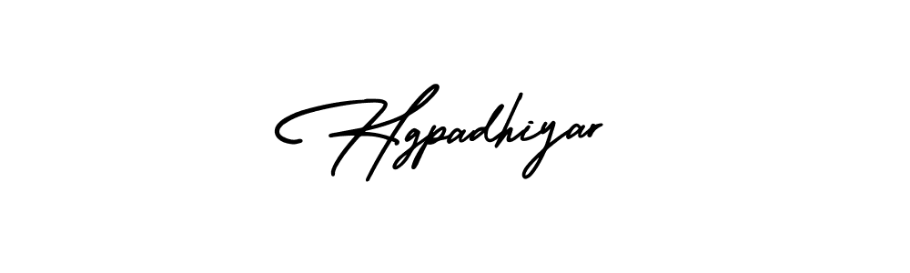 How to make Hgpadhiyar name signature. Use AmerikaSignatureDemo-Regular style for creating short signs online. This is the latest handwritten sign. Hgpadhiyar signature style 3 images and pictures png