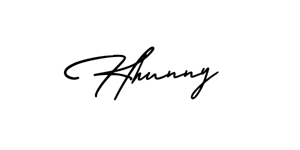 The best way (AmerikaSignatureDemo-Regular) to make a short signature is to pick only two or three words in your name. The name Hhunny include a total of six letters. For converting this name. Hhunny signature style 3 images and pictures png