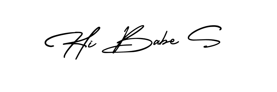 Similarly AmerikaSignatureDemo-Regular is the best handwritten signature design. Signature creator online .You can use it as an online autograph creator for name Hi Babe S. Hi Babe S signature style 3 images and pictures png