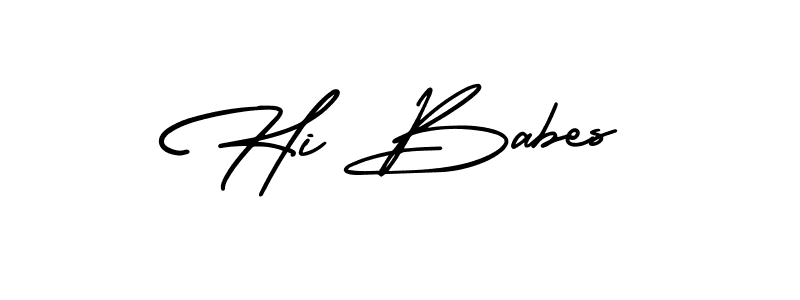 Make a beautiful signature design for name Hi Babes. With this signature (AmerikaSignatureDemo-Regular) style, you can create a handwritten signature for free. Hi Babes signature style 3 images and pictures png