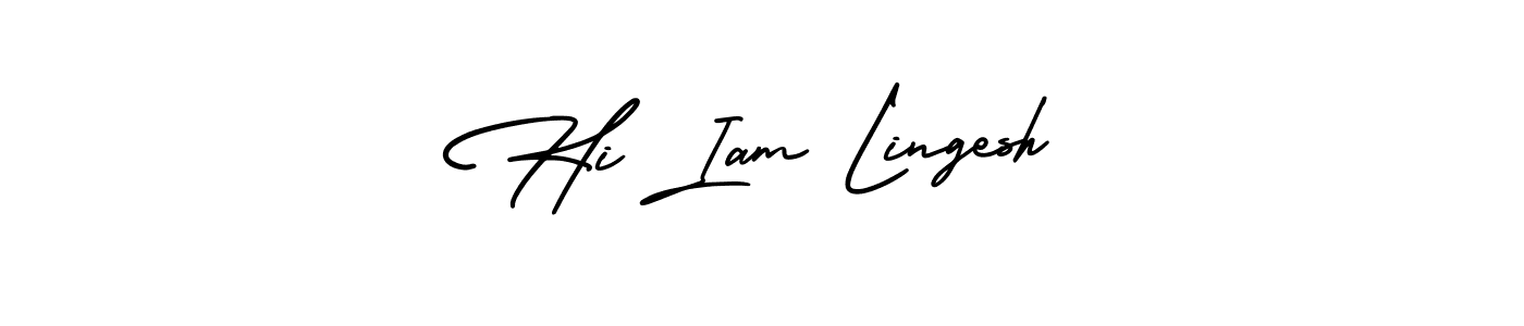 How to make Hi Iam Lingesh signature? AmerikaSignatureDemo-Regular is a professional autograph style. Create handwritten signature for Hi Iam Lingesh name. Hi Iam Lingesh signature style 3 images and pictures png