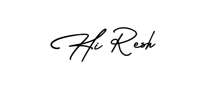 Similarly AmerikaSignatureDemo-Regular is the best handwritten signature design. Signature creator online .You can use it as an online autograph creator for name Hi Resh. Hi Resh signature style 3 images and pictures png