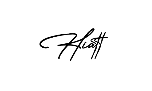 The best way (AmerikaSignatureDemo-Regular) to make a short signature is to pick only two or three words in your name. The name Hiatt include a total of six letters. For converting this name. Hiatt signature style 3 images and pictures png