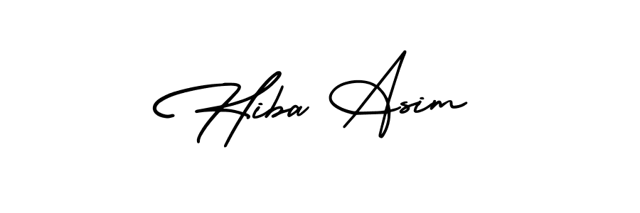 This is the best signature style for the Hiba Asim name. Also you like these signature font (AmerikaSignatureDemo-Regular). Mix name signature. Hiba Asim signature style 3 images and pictures png