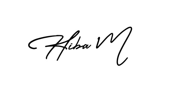 Use a signature maker to create a handwritten signature online. With this signature software, you can design (AmerikaSignatureDemo-Regular) your own signature for name Hiba M. Hiba M signature style 3 images and pictures png