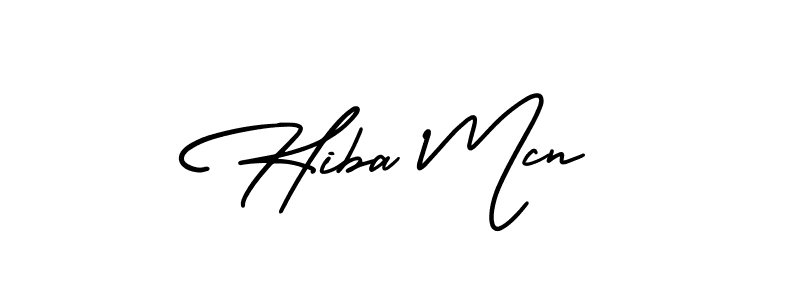 Design your own signature with our free online signature maker. With this signature software, you can create a handwritten (AmerikaSignatureDemo-Regular) signature for name Hiba Mcn. Hiba Mcn signature style 3 images and pictures png