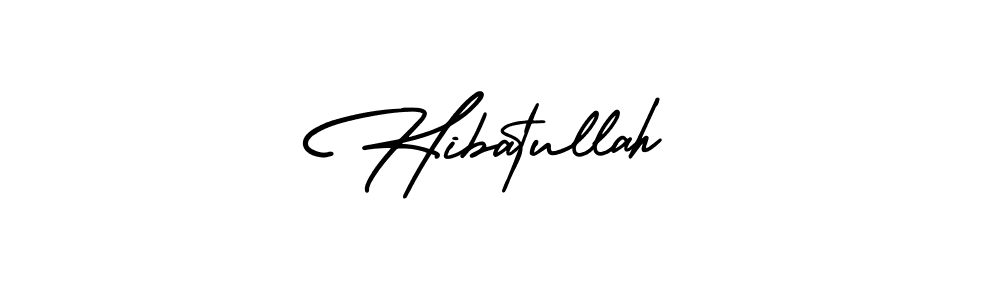 How to make Hibatullah name signature. Use AmerikaSignatureDemo-Regular style for creating short signs online. This is the latest handwritten sign. Hibatullah signature style 3 images and pictures png