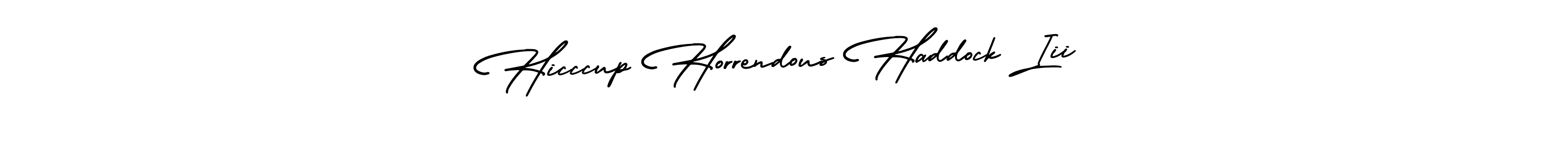 The best way (AmerikaSignatureDemo-Regular) to make a short signature is to pick only two or three words in your name. The name Hicccup Horrendous Haddock Iii include a total of six letters. For converting this name. Hicccup Horrendous Haddock Iii signature style 3 images and pictures png