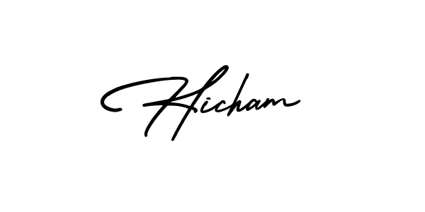 Design your own signature with our free online signature maker. With this signature software, you can create a handwritten (AmerikaSignatureDemo-Regular) signature for name Hicham. Hicham signature style 3 images and pictures png