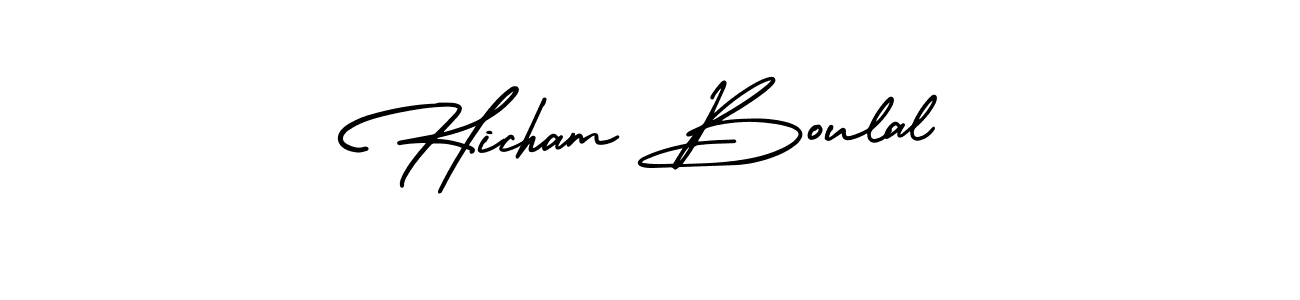 How to Draw Hicham Boulal signature style? AmerikaSignatureDemo-Regular is a latest design signature styles for name Hicham Boulal. Hicham Boulal signature style 3 images and pictures png