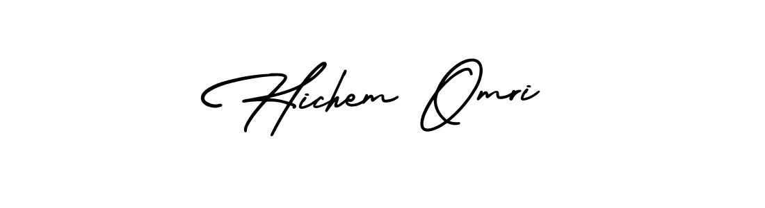 Create a beautiful signature design for name Hichem Omri. With this signature (AmerikaSignatureDemo-Regular) fonts, you can make a handwritten signature for free. Hichem Omri signature style 3 images and pictures png
