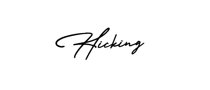 How to make Hicking signature? AmerikaSignatureDemo-Regular is a professional autograph style. Create handwritten signature for Hicking name. Hicking signature style 3 images and pictures png